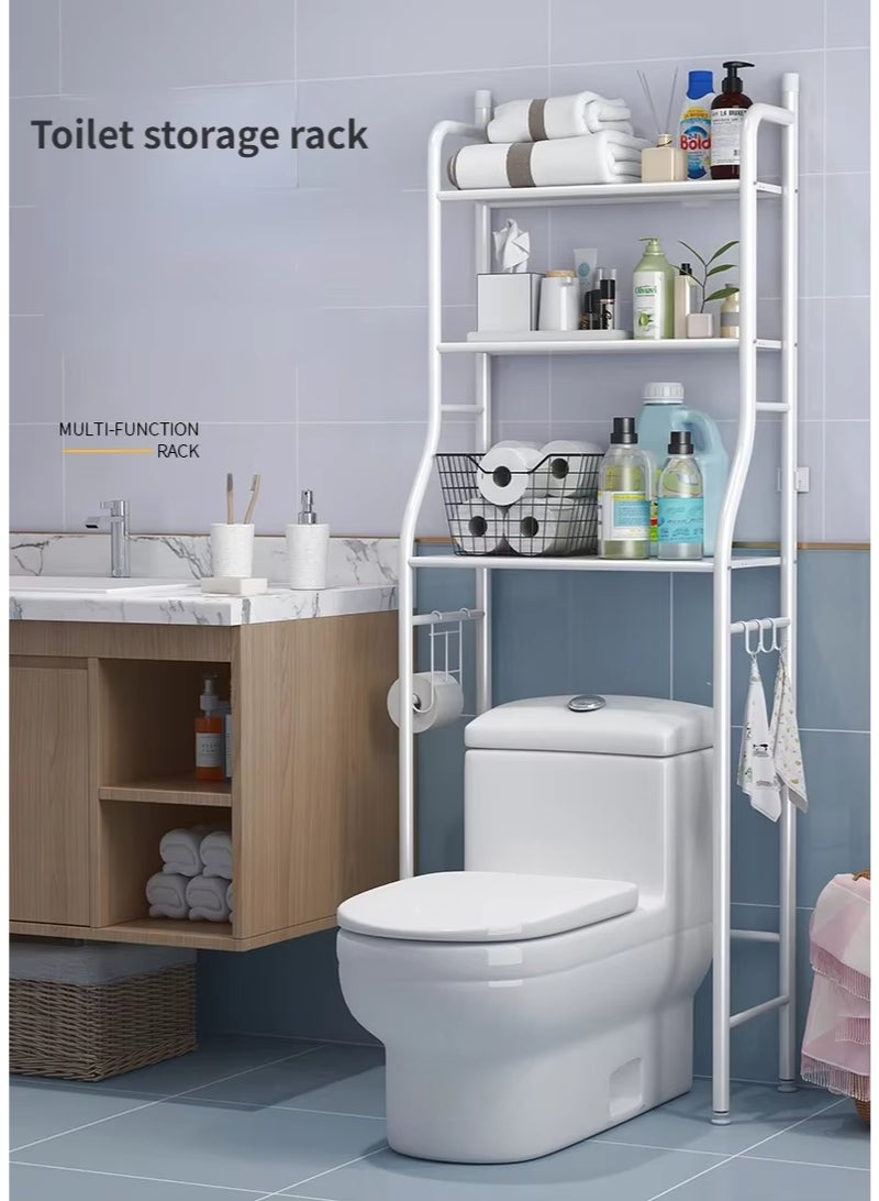 بلومنغ تايم 3 أرفف تخزين منشفة أرفف منظم فوق المرحاض الحمام موفر مساحة بيضاء - Image 5